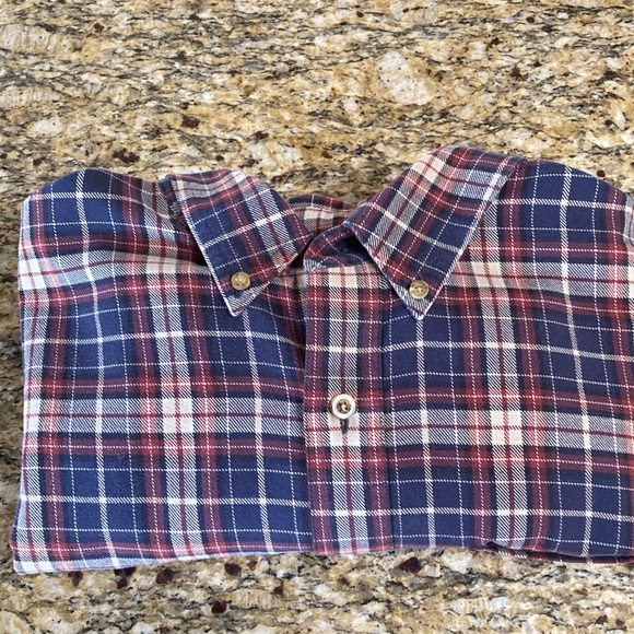 Men’s plaid, brushed cotton, button down long sleeve shirt - Picture 2 of 4